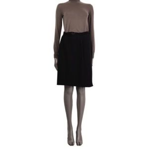 AKRIS Classic Black Skirt with Gray Detailing